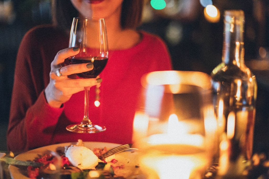 dinner with a candle
