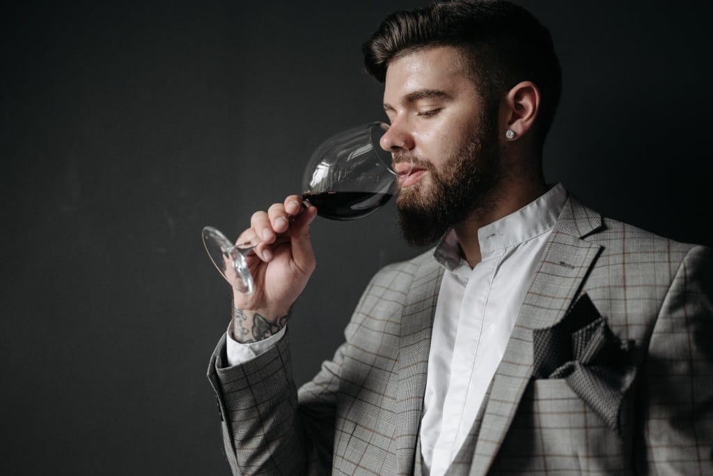 Handsome guy tasting