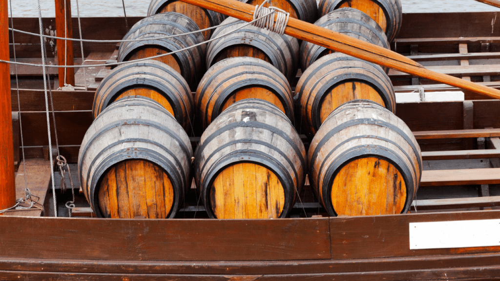 barrels on the ship