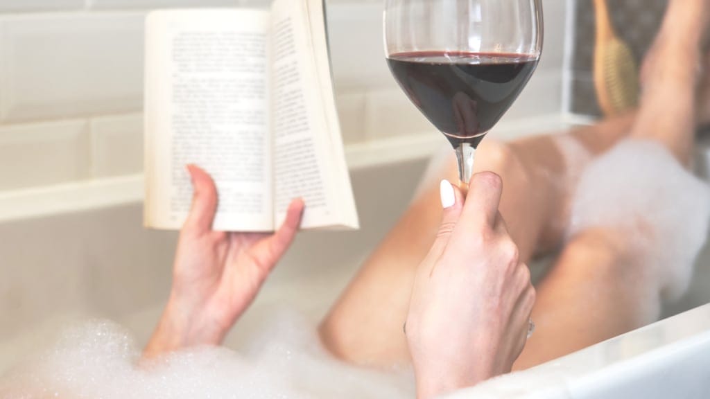 good wine in bath