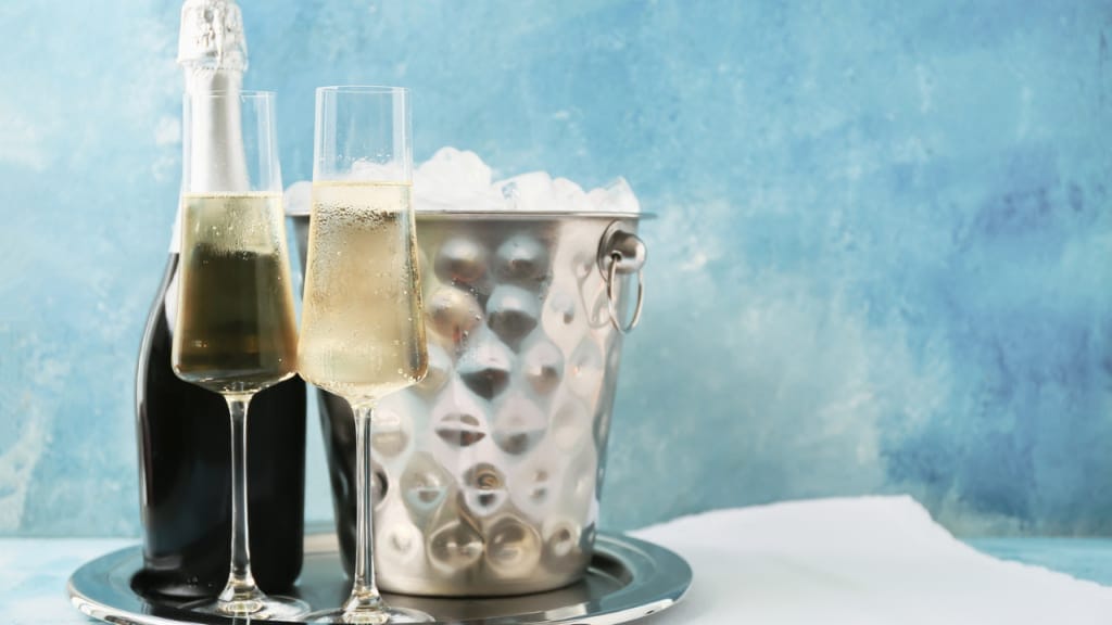 champagne in the freezer