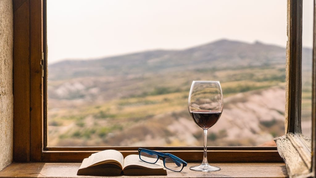 reading glasses on the window