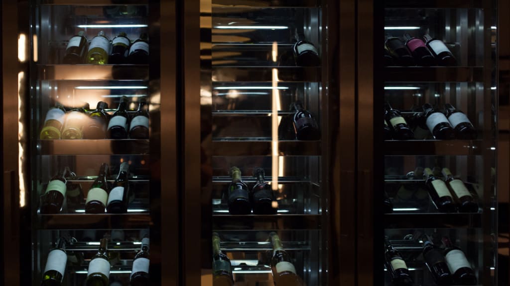 storing champagne in a wine cooler