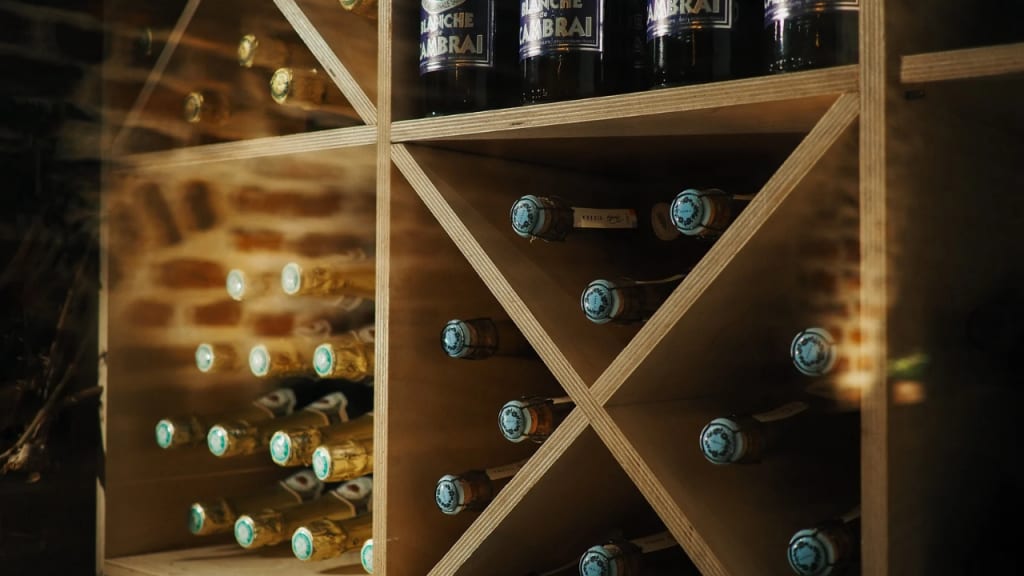 wine bottles layed horizontal